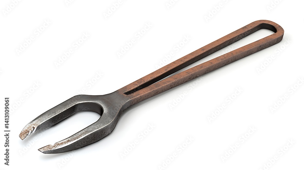 Antique Metal Fork Tool Isolated. Antique Metal Fork Tool Isolated.