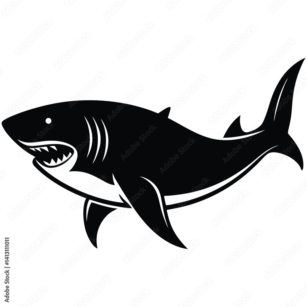 Fototapeta premium shark silhouettes vector