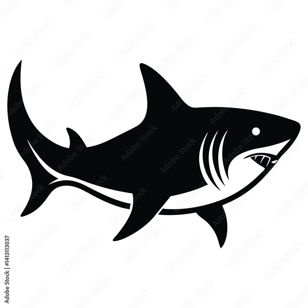 Obraz premium shark silhouettes vector