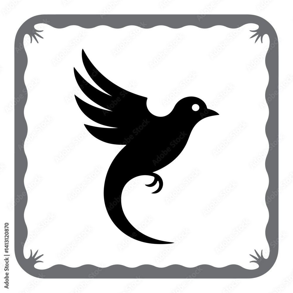 Fototapeta premium Minimalist Black Bird Icons