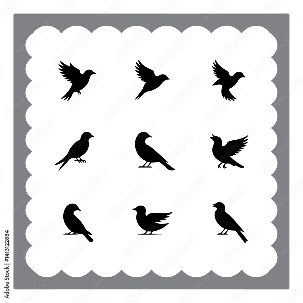 Obraz premium Nature-Inspired Bird Vector Shapes