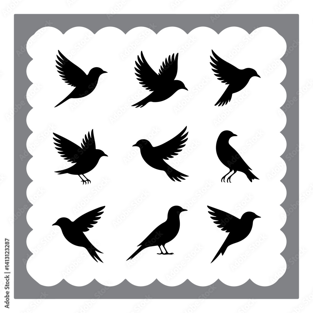 Obraz premium Elegant Flight: Bird Silhouette Pack