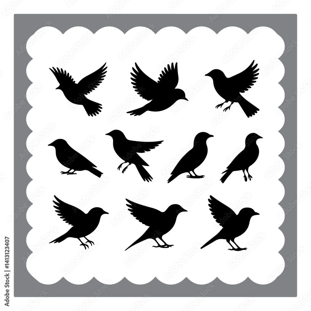 Obraz premium Elegant Flight: Bird Silhouette Pack