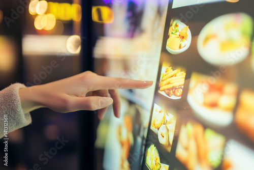 hand orders food on monitor