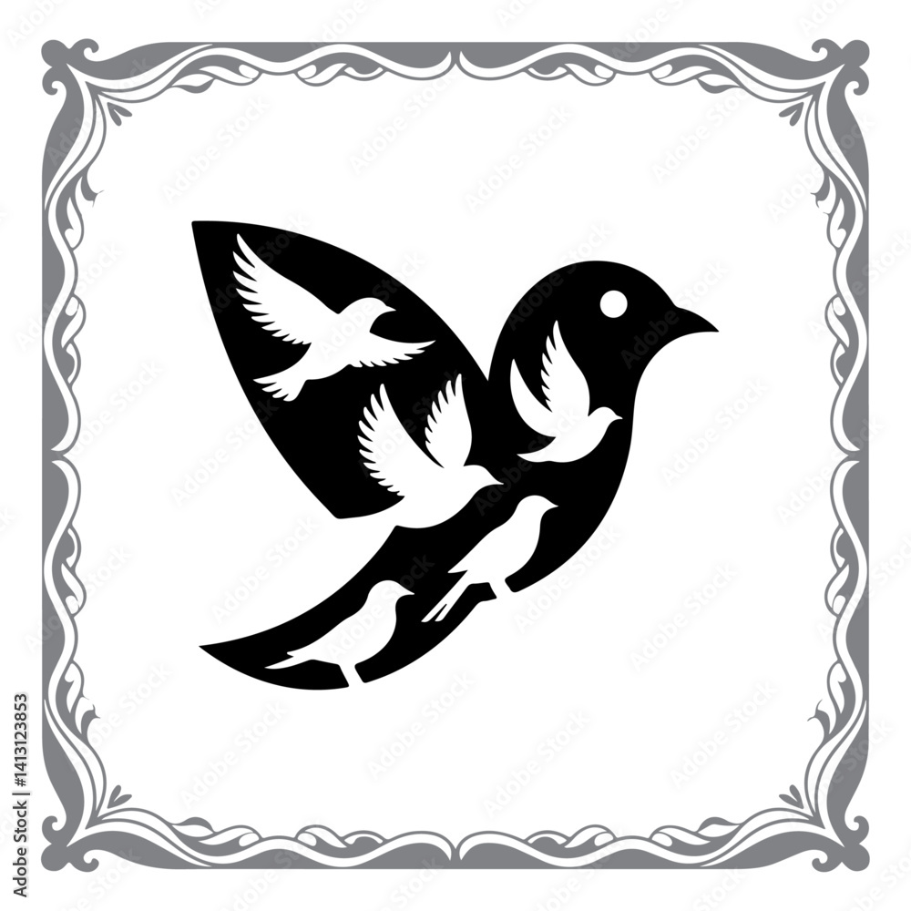 Fototapeta premium Avian Silhouettes for Print and Web