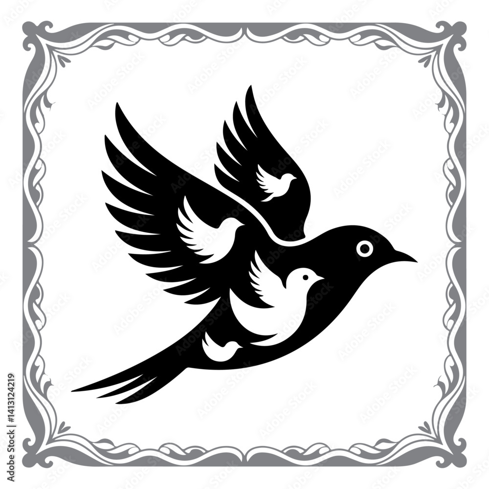 Fototapeta premium Bird Life in Minimalist Form