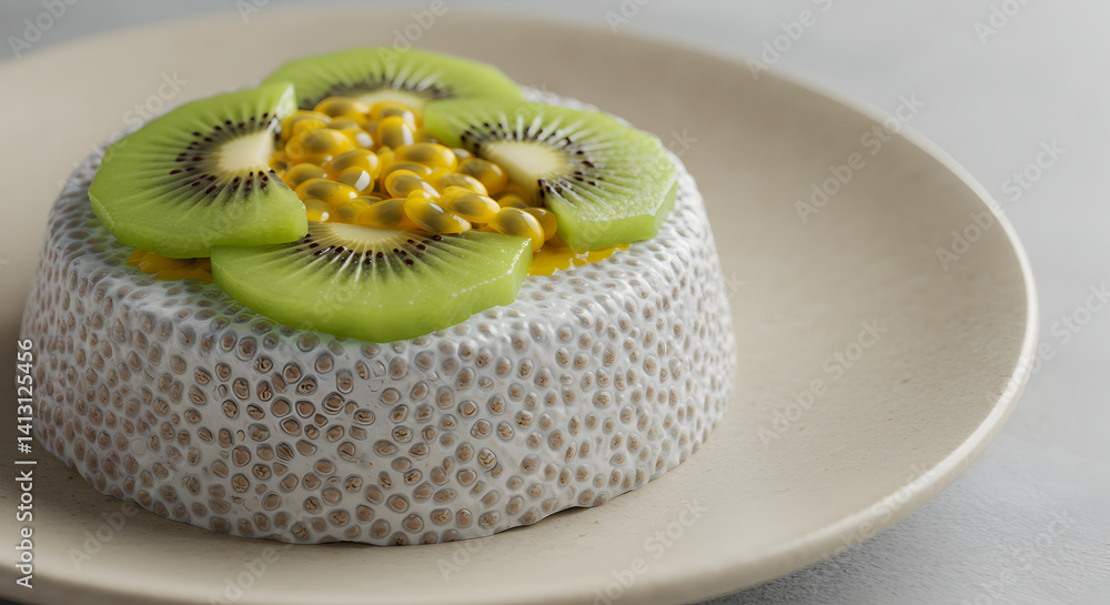 Refreshing Chia Seed Pudding Topped With Kiwi and Passion Fruit Refreshing Chia Seed Pudding Topped With Kiwi and Passion Fruit