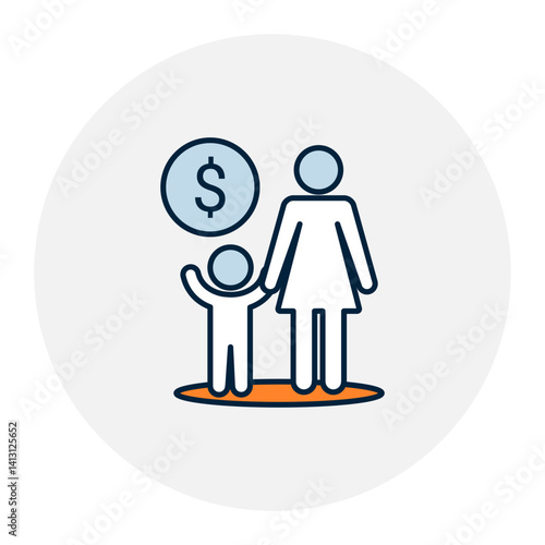 Spousal Support Icon. Partner Assistance, Legal Aid. Illustration for Family Benefits Concept.