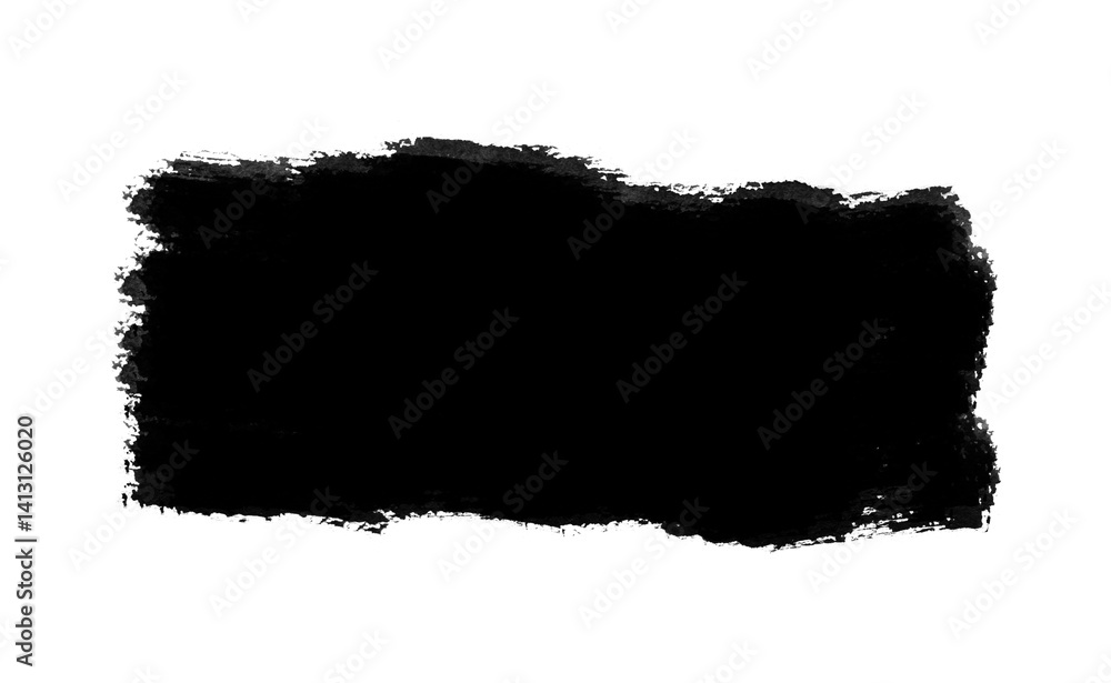 Fototapeta premium Black brush stock isolated on transparent background, PNG file