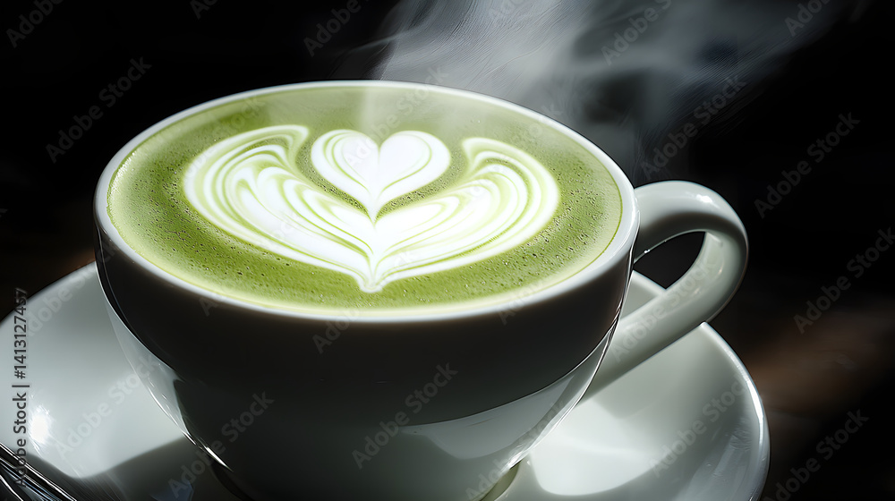 A white coffee cup with a heart design on it. Generated using AI. A white coffee cup with a heart design on it. Generated using AI.