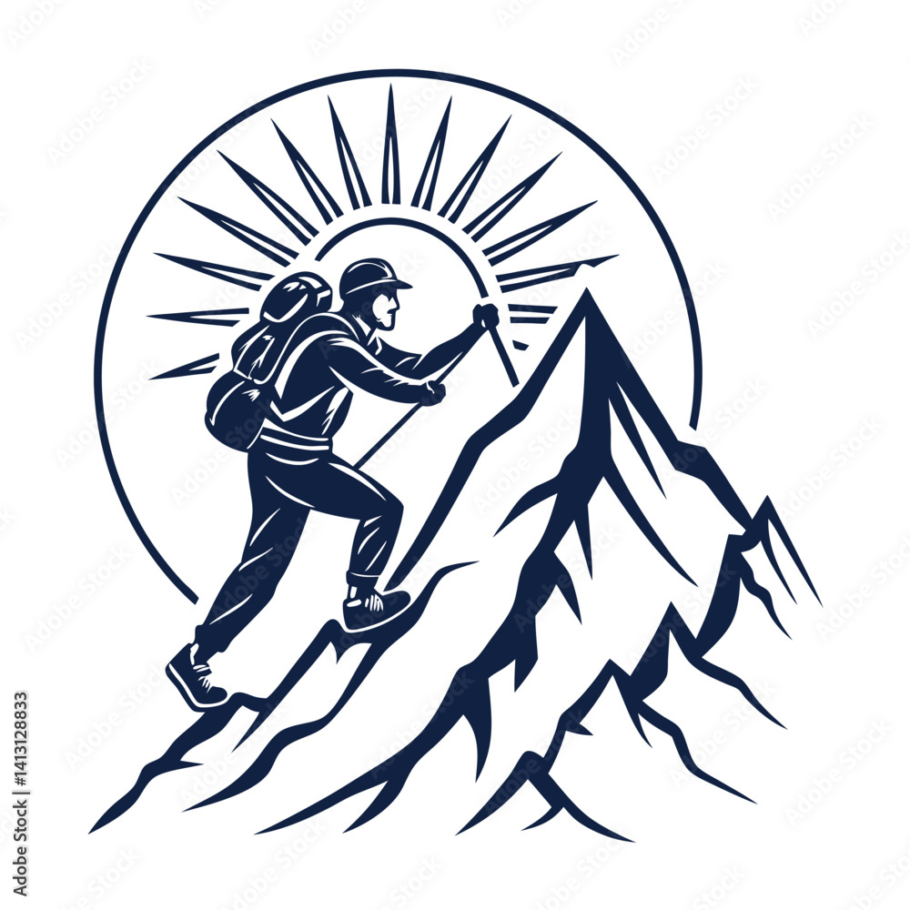 Fototapeta premium high mountain icon logo vector illustration design