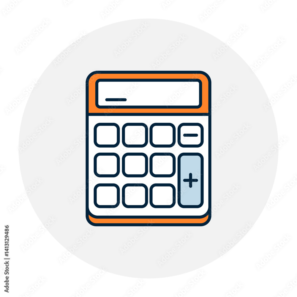 Calculator Icon. Math Tool, Budget Estimation. Illustration for Finance and Calculation Concept. Calculator Icon. Math Tool, Budget Estimation. Illustration for Finance and Calculation Concept.