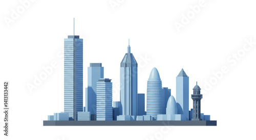 Isolated City Skyline Silhouette