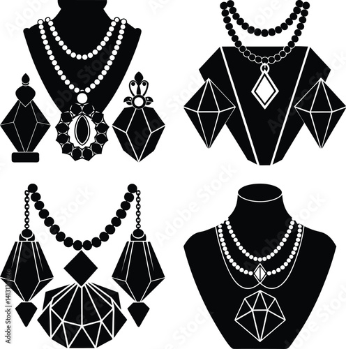 Oversized Jewelry silhouette vector