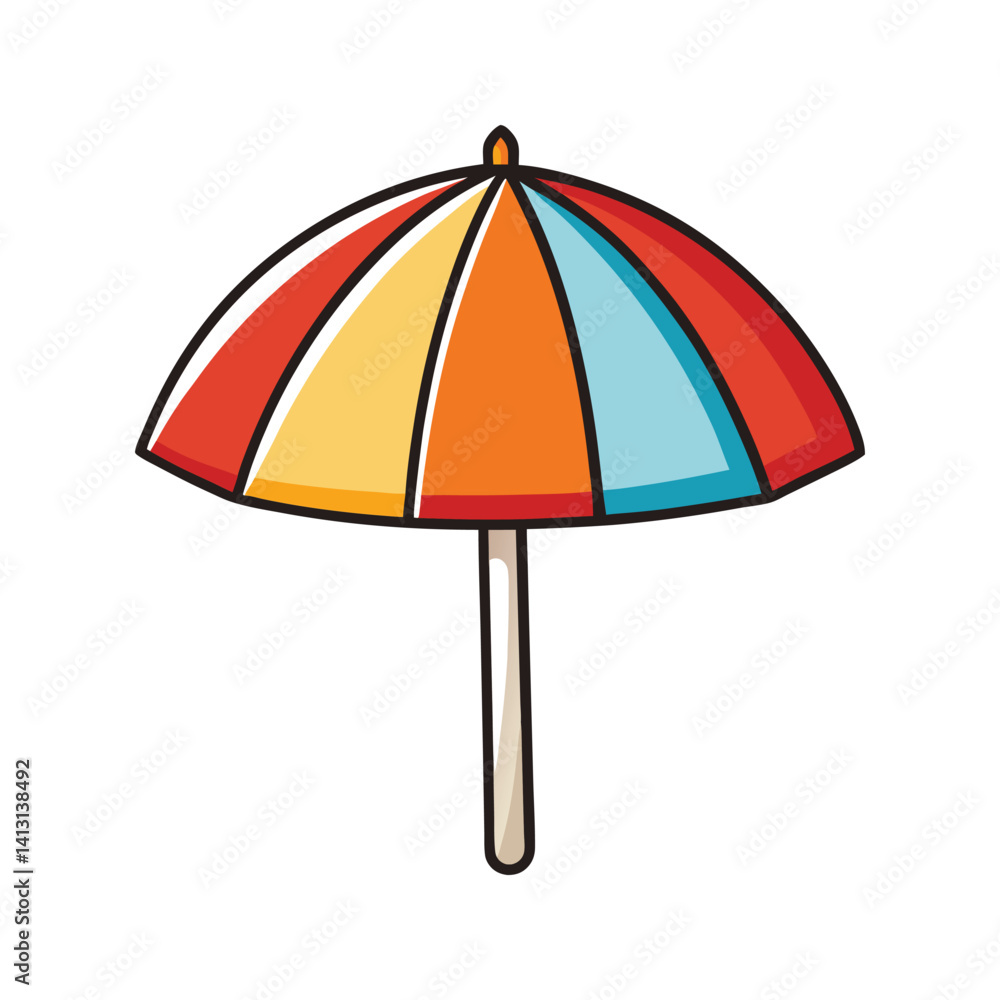 Beach umbrella icon silhouette vector with white background Beach umbrella icon silhouette vector with white background