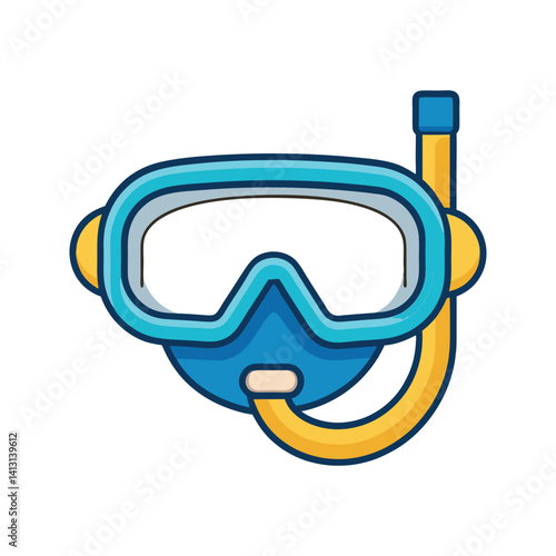 Snorkel mask icon silhouette vector with white background