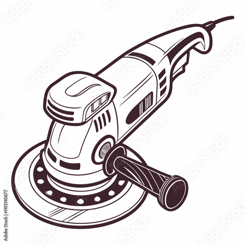 Orbital Sander Vector Illustration With Clear Detail For Diy And Woodworking Projects