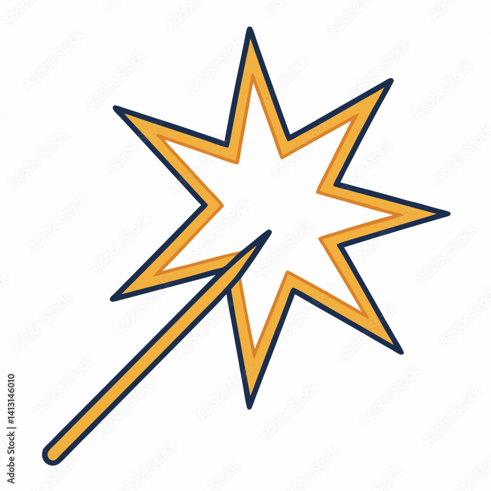 Sparkler Icon Festive Celebration Isolated On White Background Design Template Sparkler Icon Festive Celebration Isolated On White Background Design Template