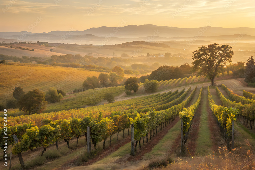 Naklejka premium vineyard in autumn