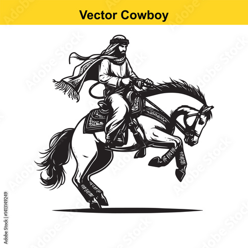 Wallpaper Mural A cowboy baking horse	 Torontodigital.ca