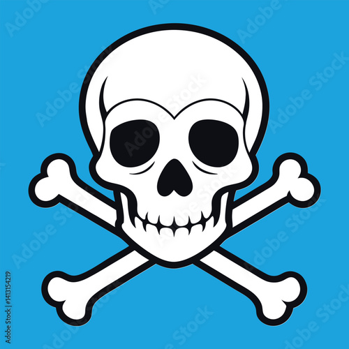 Skull and crossbones pirate flag, a vector symbol of death and danger