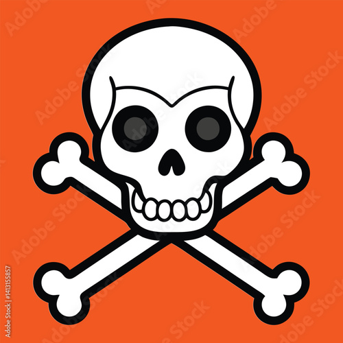 Skull and crossbones pirate flag, a vector symbol of death and danger