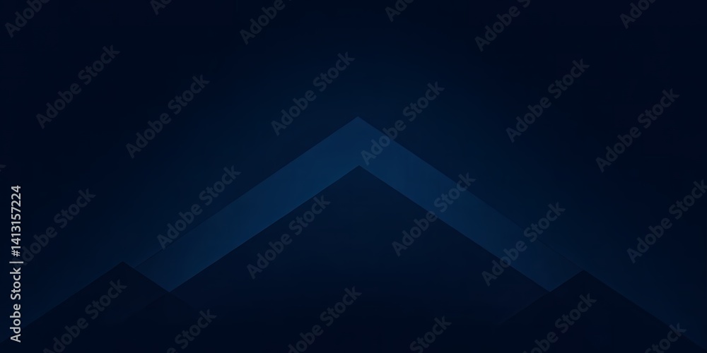 A dark blue abstract background with a faint chevron shape in the center of the image space