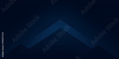 Obraz na płótnie A dark blue abstract background with a faint chevron shape in the center of the image space w salonie