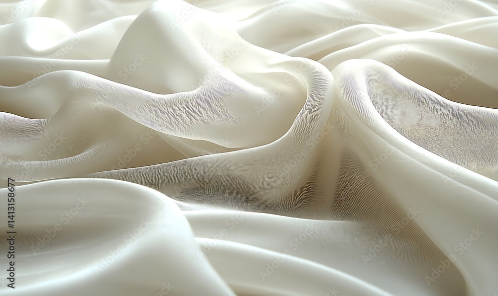 Obraz premium Flowing white fabric texture image