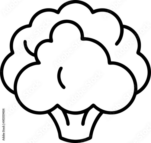 Cauilflower outline icon on transparent background