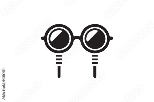Laboratory sunglass vector silhouette isolated in white background