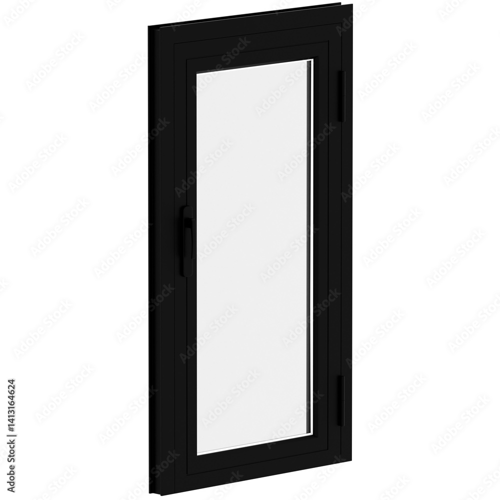 3d render modern black window with transparent background 3d render modern black window with transparent background