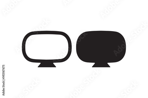 Car rear view mirror vector silhouette isolated in white background