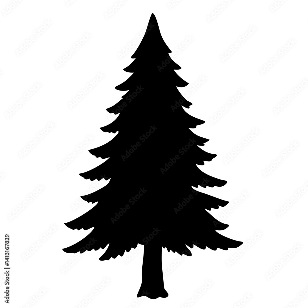 Obraz premium fir tree isolated on white background