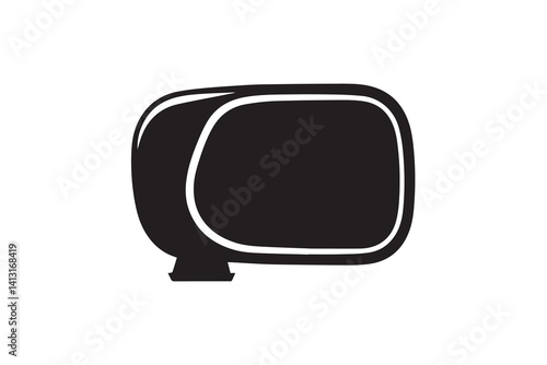 Car rear view mirror vector silhouette isolated in white background