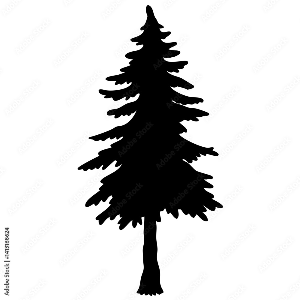 Obraz premium Pine tree isolated on white background