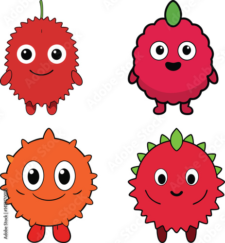 Cute pulasan cartoon vector