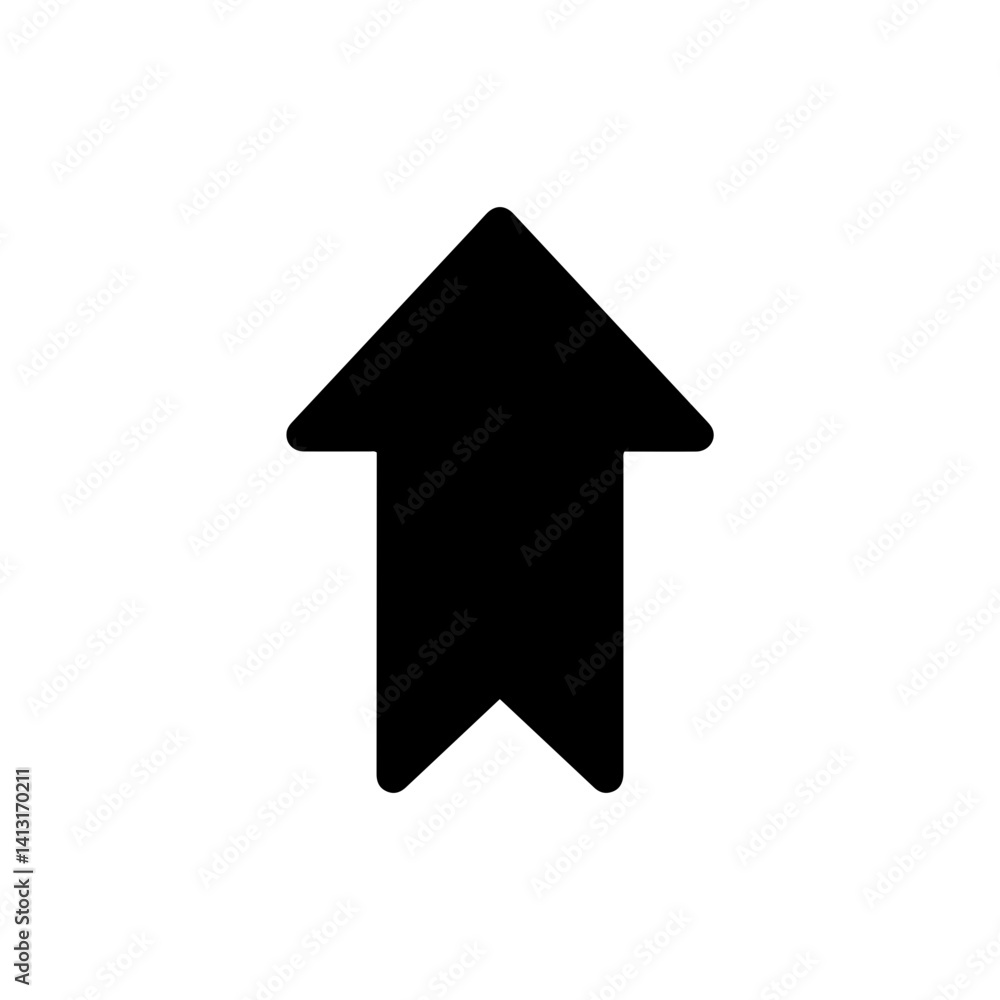 Chevron Black Up Arrow Icon with Thick Design