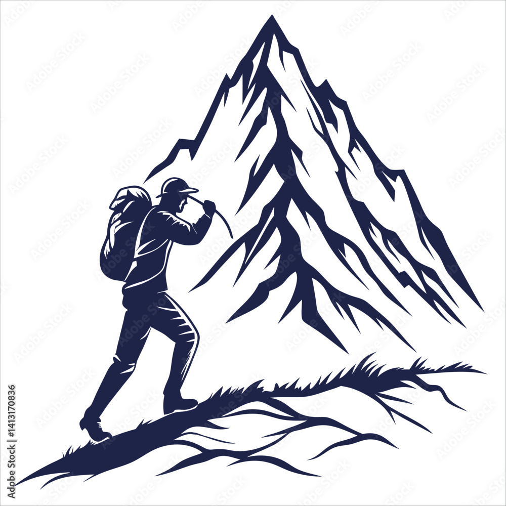 skier on the top of mountain