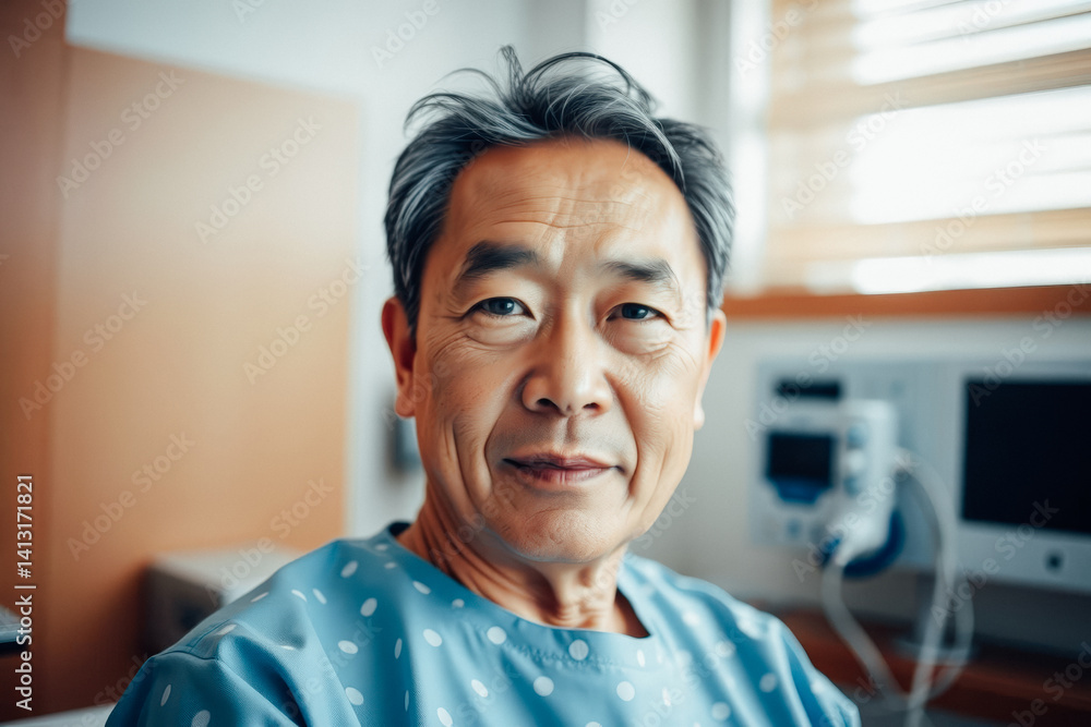 Smiling Patient In Hospital Room