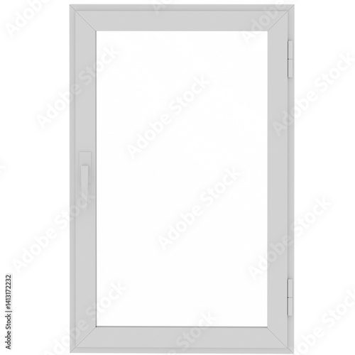 Tableau sur toile 3d render tilt and turn window white frame with transparent background