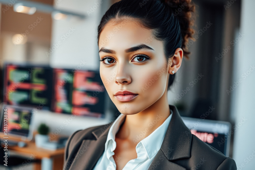 Confident Business Woman in Modern Office