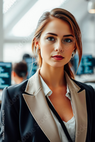 Obraz na płótnie Confident Professional Woman in Modern Office w salonie