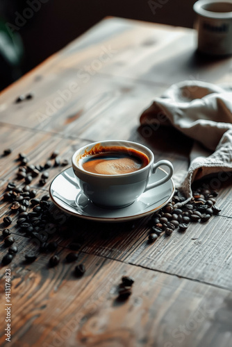 Obraz na płótnie Espresso in Rustic Elegance w salonie