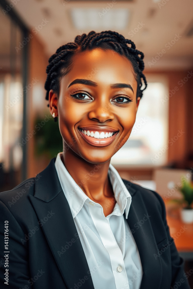 Confident African Businesswoman in Office