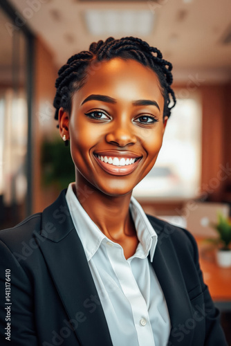 Obraz na płótnie Confident African Businesswoman in Office w salonie