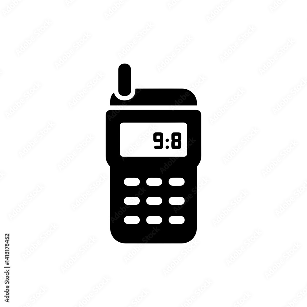 Minimal 90s Black Beeper Text Display Icon Minimal 90s Black Beeper Text Display Icon