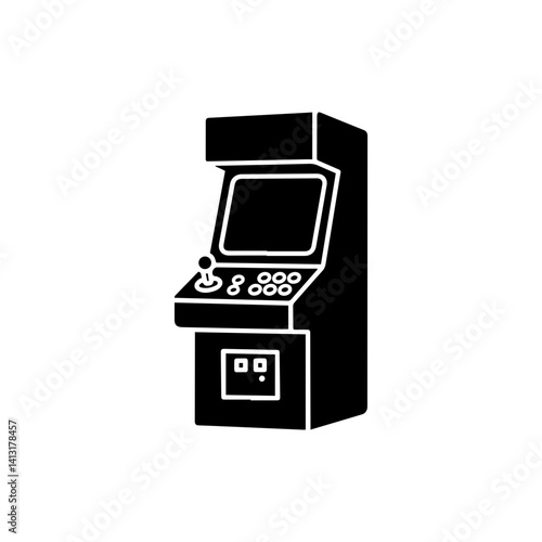 90s Black Arcade Machine Video Game Cabinet Icon