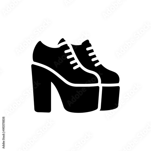 Platform Shoes High Sole Black Icon 1990s