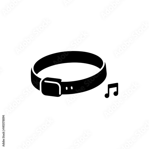 Slap Bracelet Toy 1990s Black Icon Minimal Filled